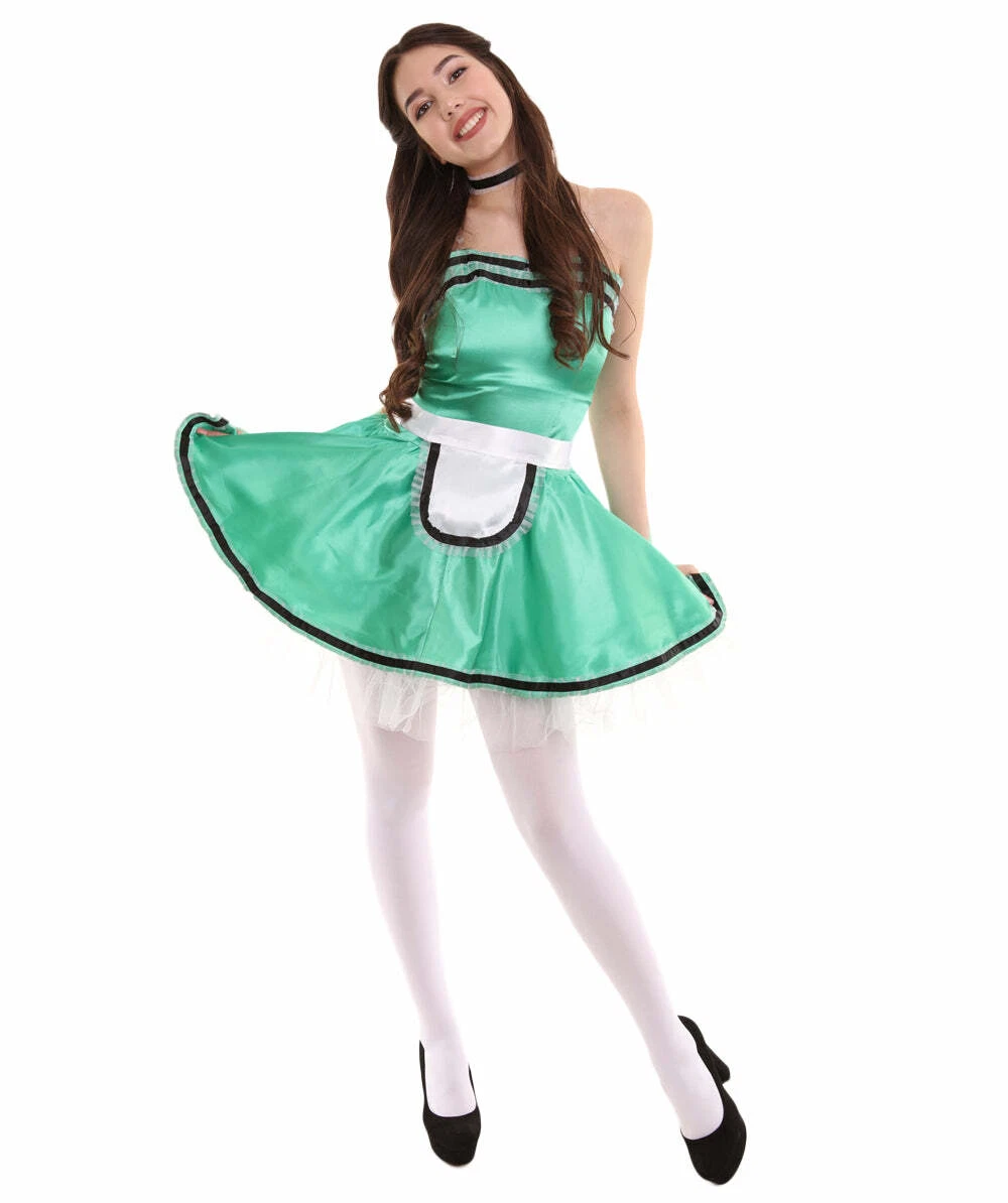 Women s French Maid Costume Uniform Costumes Green HC 1382