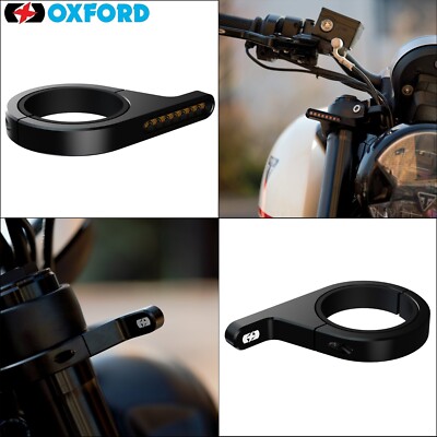 Oxford DarkTurner Sequential Indicators E-marked Motorcycle Fork Mounted - EL367