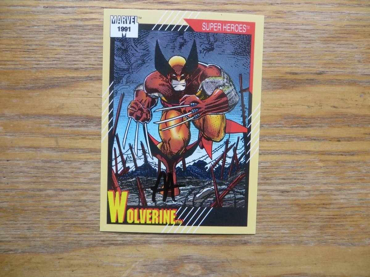 1991 IMPEL MARVEL UNIVERSE II WOLVERINE CARD SIGNED ART ADAMS
