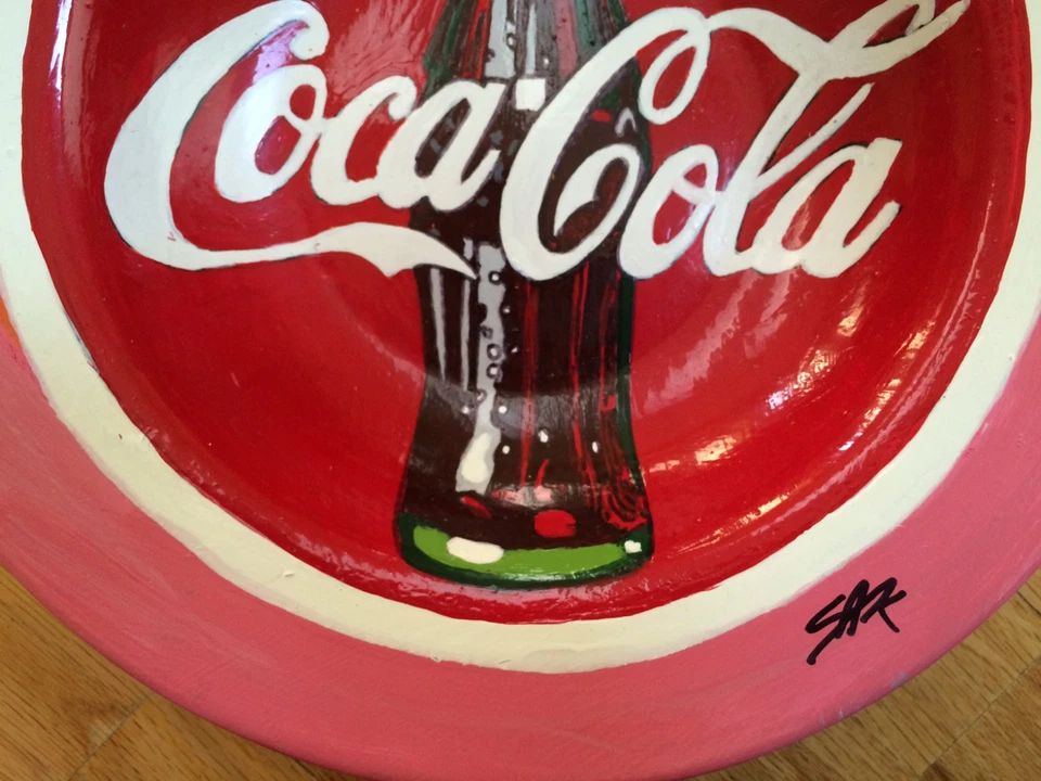 STEVE KAUFMAN "ALL" original Coca Cola painting drawing SIGNED COA pop art - Image 3 of 4