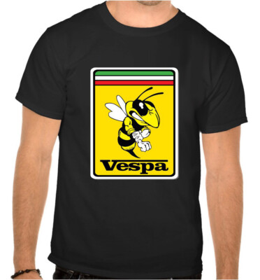 Vespa Scooter Logo SCHWARZE T-Shirt - 1092