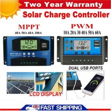100A MPPT/PWM LCD Solar Panel Battery Regulator Charge Controller 12V/24V 10A UK