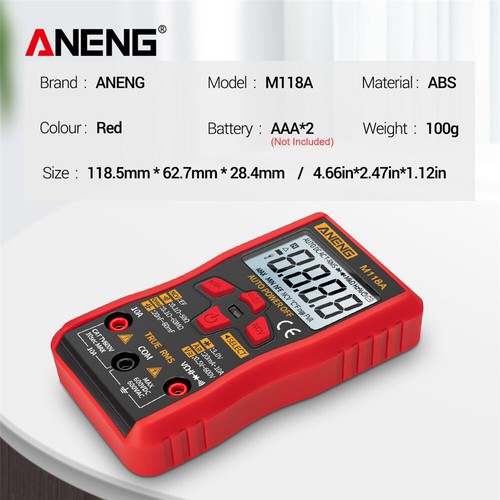 ANENG Auto Range Digital Multimeter AC Voltage Current Ohmmeter 6000 Counts D6D7 - Picture 9 of 11