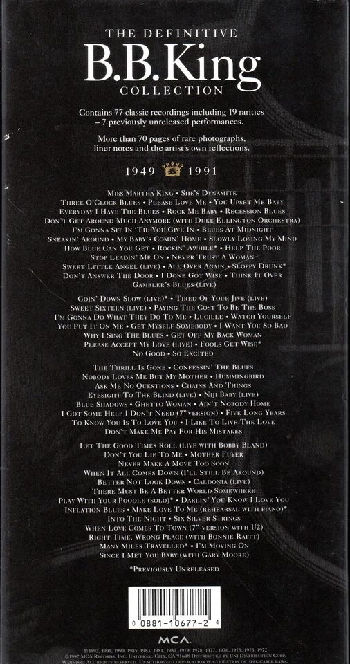 B.B King ~ The King of the Blues ~ 4CD-LONGBOX Mca Records 1992 - Bild 2 von 4