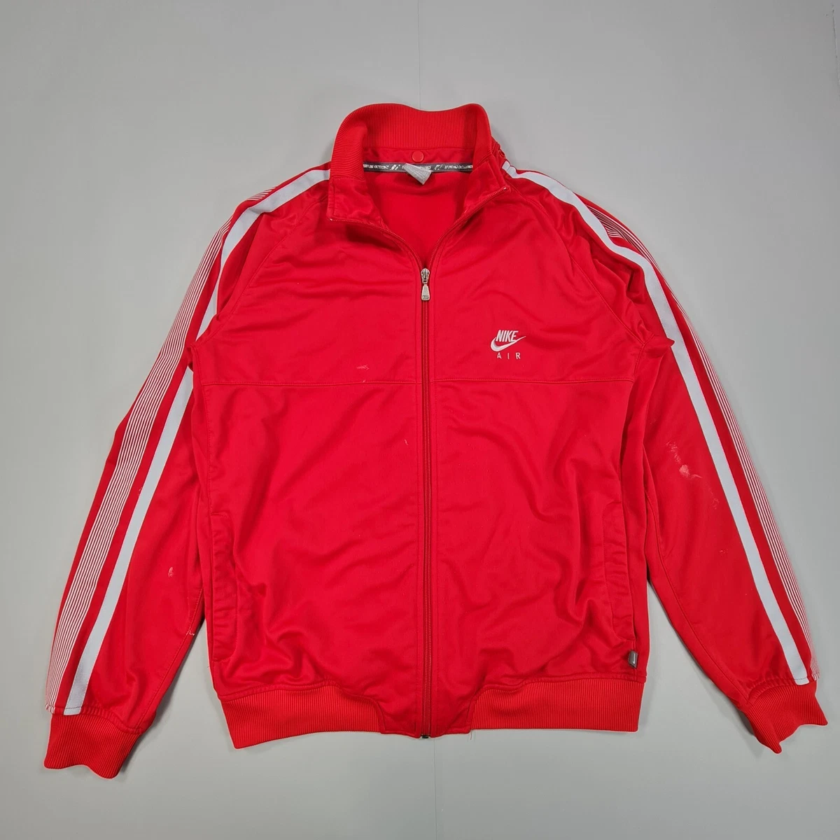 Nike Air Mens Tracksuit Jacket Red XL Long Sleeve Full Zip Poly