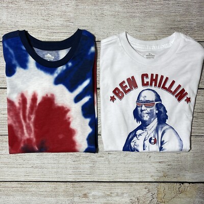 Boys Patriotic T-Shirts Size M NWT! 4th of July, Memorial Day, Holiday 