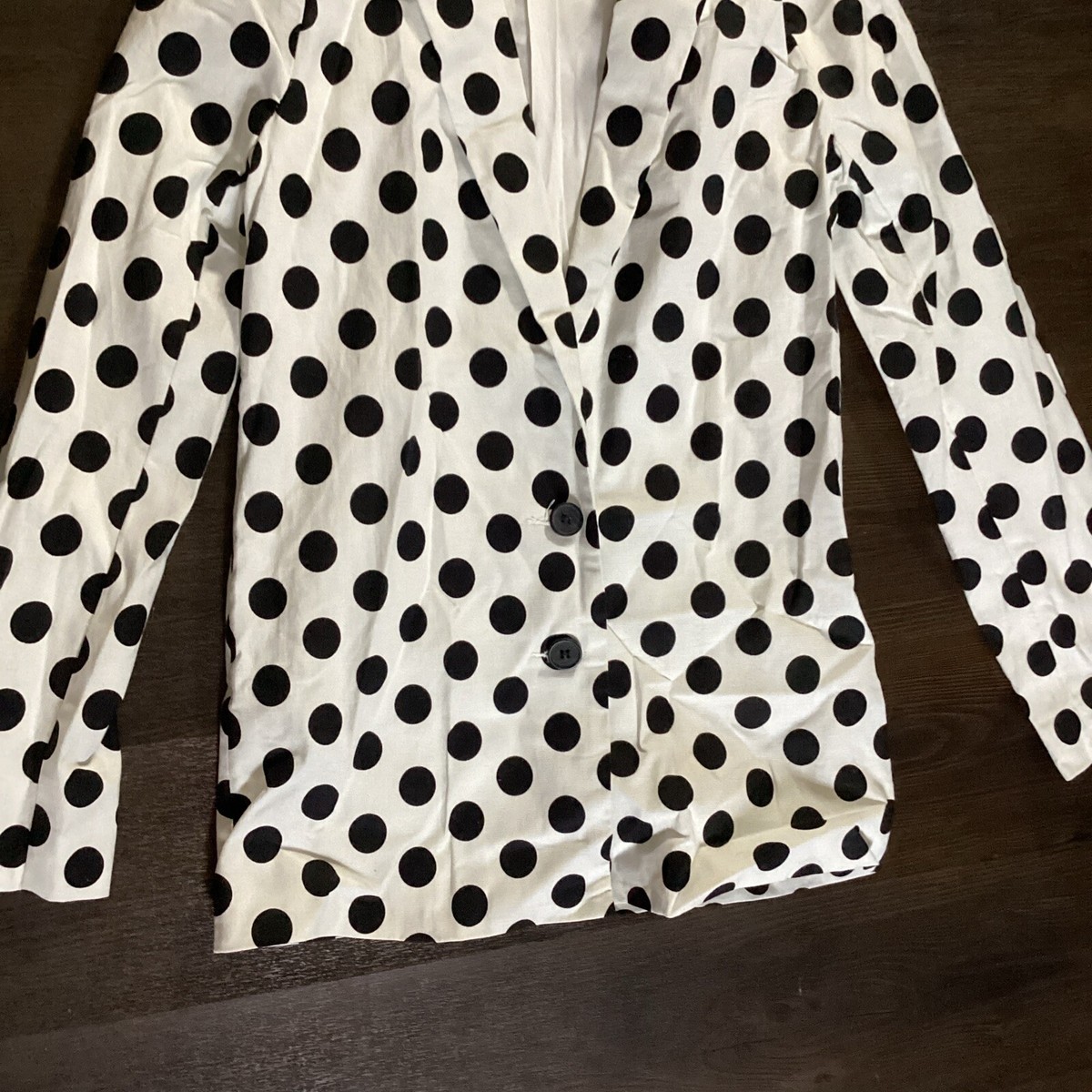 L'Academie White w/black polka dots Blazer | eBay L'Academie White w/black polka dots Blazer | eBay