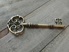 Large Key Pendant Skeleton Key Pendant Antiqued Bronze Big Skeleton Key 82mm