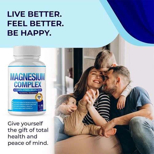 3x Magnesium Komplex 7 Elementare Magnesium Nahrungsergänzung 1000mg gentechnikfrei 90 Kapseln - Bild 8 von 19