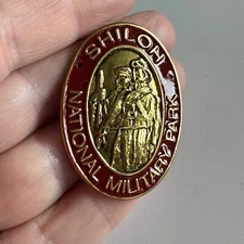 Shiloh Tennessee TN Walking Stick Medallion Lapel Pin