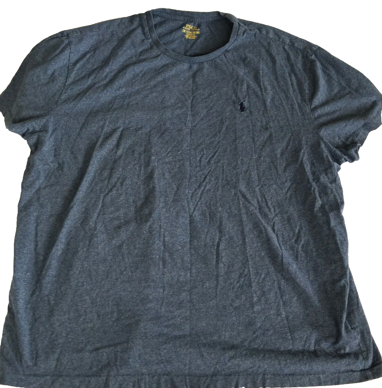POLO RALPH LAUREN TEE SHIRT UOMO XXL VESTIBILITÀ CLASSICA BLU PONY LOGO COTONE 50"x30 5"