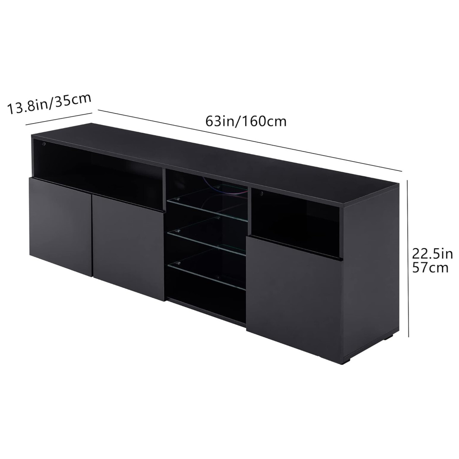 High Glossy LED TV Stand for 70 inch TV Entertainment Center