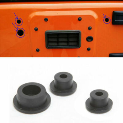 3x Rubber Tailgate Plug Tramp Stamp Tire Delete for Jeep Wrangler JK JKU 2007-18