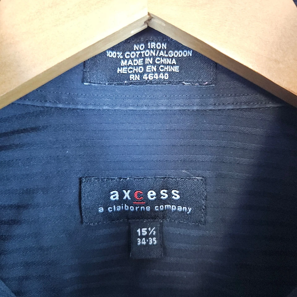 Camisa de Vestir Axcess Claiborne Gris Carbón Talla M 15 1/2 - 34/35 COLLAR WEAR Foto 2 de 4