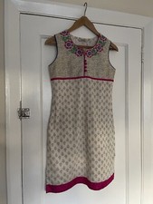 Avaasa Womens Tribal Ethnic Kurti Embroidered Kurti Sleeveless Size S  Uk 8