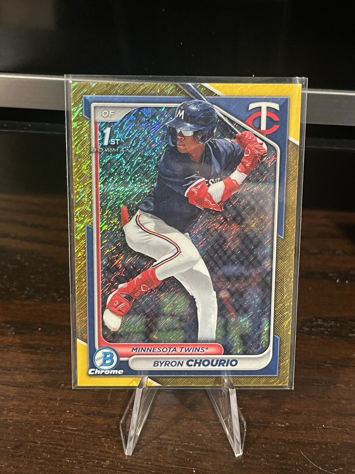 2024 Bowman Chrome BYRON CHOURIO  Gold Shimmer #’d /50 BCP-129