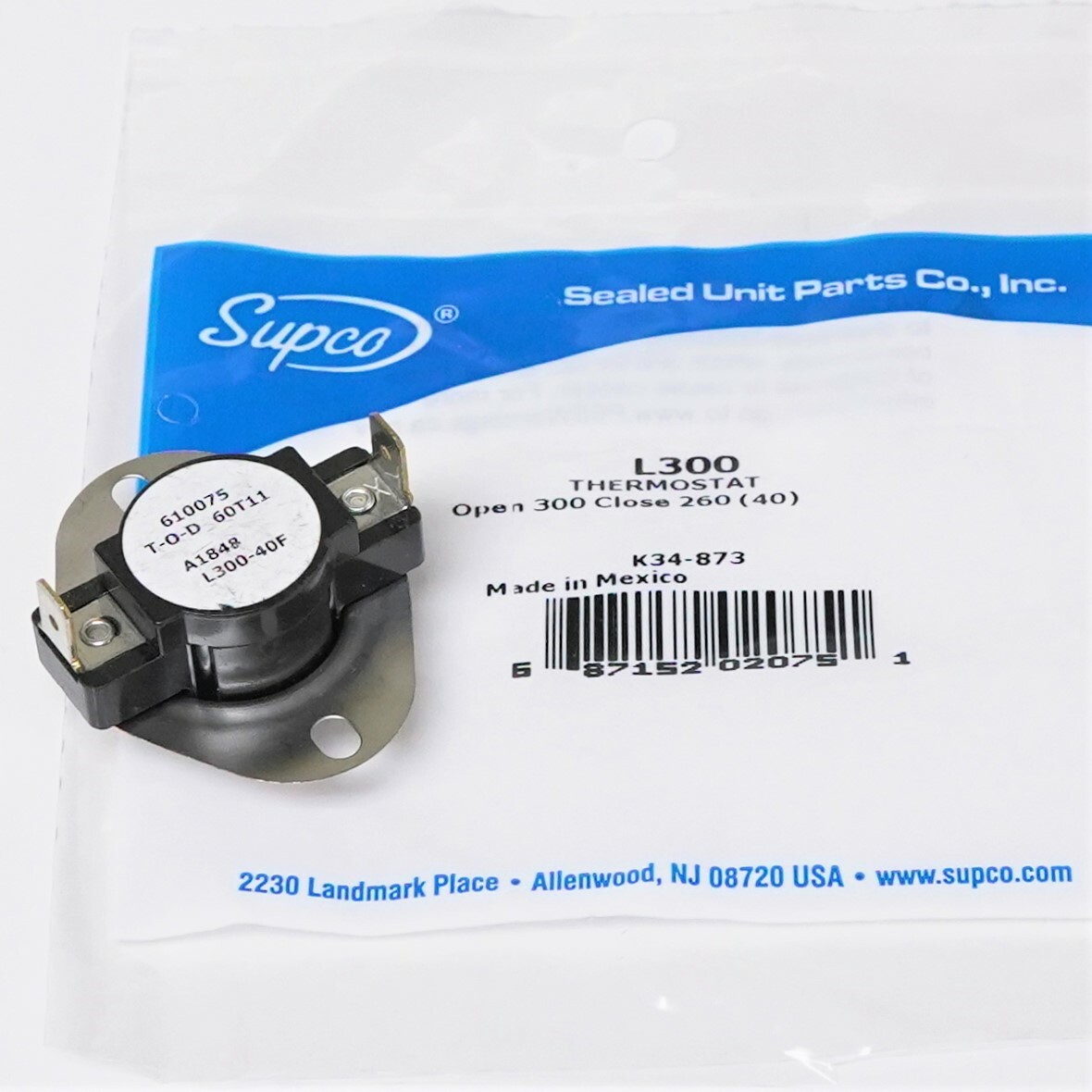 S530000　1104545 Supco L300-40 Heater Limit Thermostat Thermodisc Open On Rise | eBay