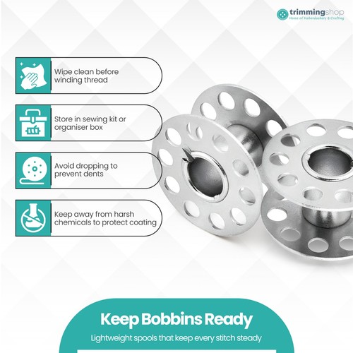 1-200x Metallspulen - Nähmaschine Stahlspule universal passend für die meisten Marken - Bild 11 von 12