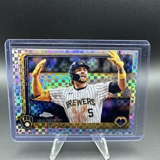 2025 Topps Chrome - Garrett Mitchell #28 X-Fractor BREWERS 🔥⚾️🔥