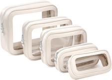5PCS Diaper Bag Organizer Pouch Set, Clear Organizer Bags, TSA Approved Toiletry