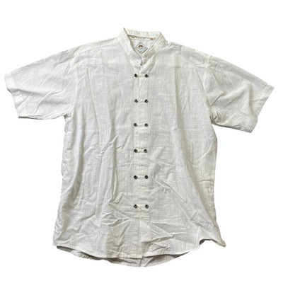 Blanc Du Nil XXL White Button Up 100% Cotton Short Sleeve Men's Shirt