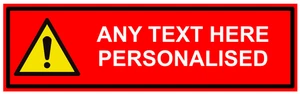 Personalised Custom Warning Sign RED Self Adhesive Warning Vinyl Sticker