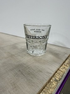 Jefferson's "Very Small Batch Bourbon" Rocks / Jigger Glass by Anchor Hocking