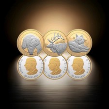 2025 Canada Polar Bear–Elk–Grey Wolf–Fine Silver Three-Coin the Animal Portraits