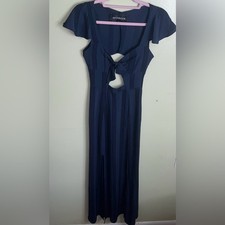 Reformed by Reformation Fauna Midnight Blue Cutout Maxi Dress - size small