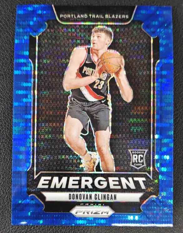 Donovan Clingan 2024-25 Panini Prizm RC Emergent Blue Pulsar /99 #13