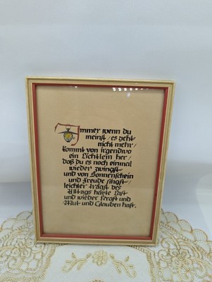 50s German Little Light Calligraphy Poem Hope Resilience Grete Schnoor Kunsthan