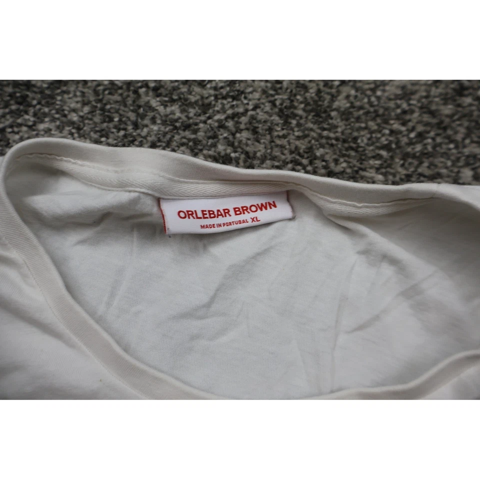 Camiseta Orlebar Marrón Para Hombre XL Blanca Roja Logo Algodón Foto 4 de 4