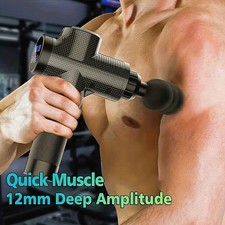 Muscle Massage Gun Fascia Deep Tissue Relaxer 30-Level Heat Quiet 12mm Amplitude