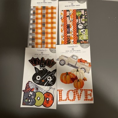 Create It Iron On Fabric Sheets Crafts Fall Halloween Adhesive Appliqué Lot S