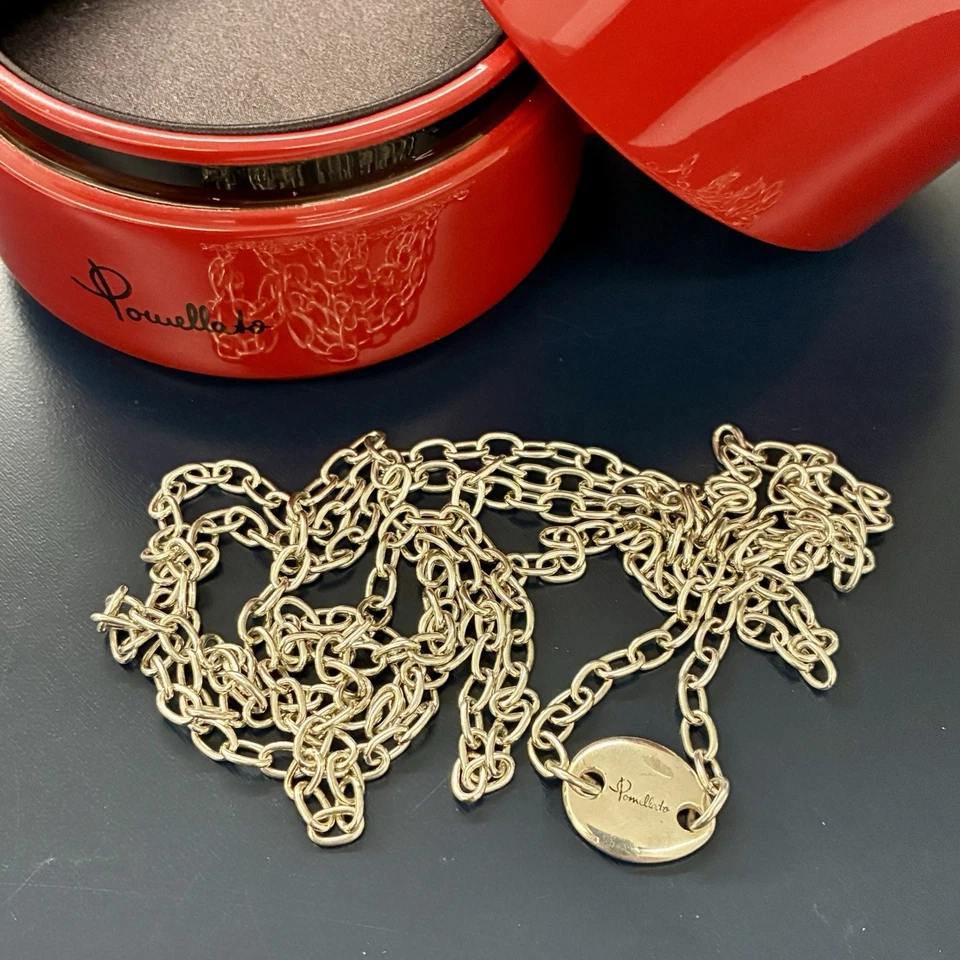 Pomellato Collana Lunga 100cm Argento Massiccio 925 100% Originale Rara Unisex - Immagine 2 di 4