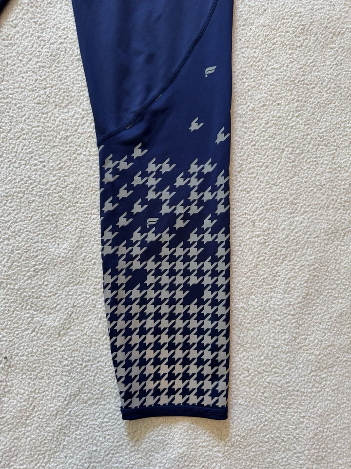 UltraCool By Fabletics Blue And Reflective Silver Cropped Leggings  - Image 2 of 4