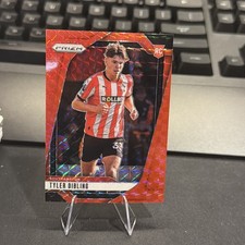 Tyler Dibling 2024-25 Panini Prizm Premier League Red Mosaic Prizm Rookie Card. rookie card picture