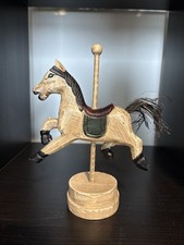 Simplistic Wood Carved Carousel Horse 7 Inches Tall