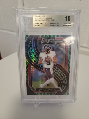 2024 Panini Select - Michael Penix Jr. #110 Dragon Scale Prizm 29/81 BGS 10