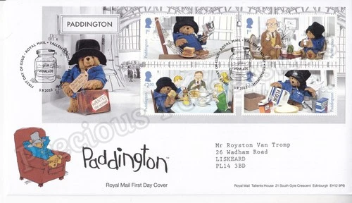 GB ROYAL MAIL FDC FIRST DAY COVER 2023 PADDINGTON BEAR STAMP SHEET TALLENTS PMK