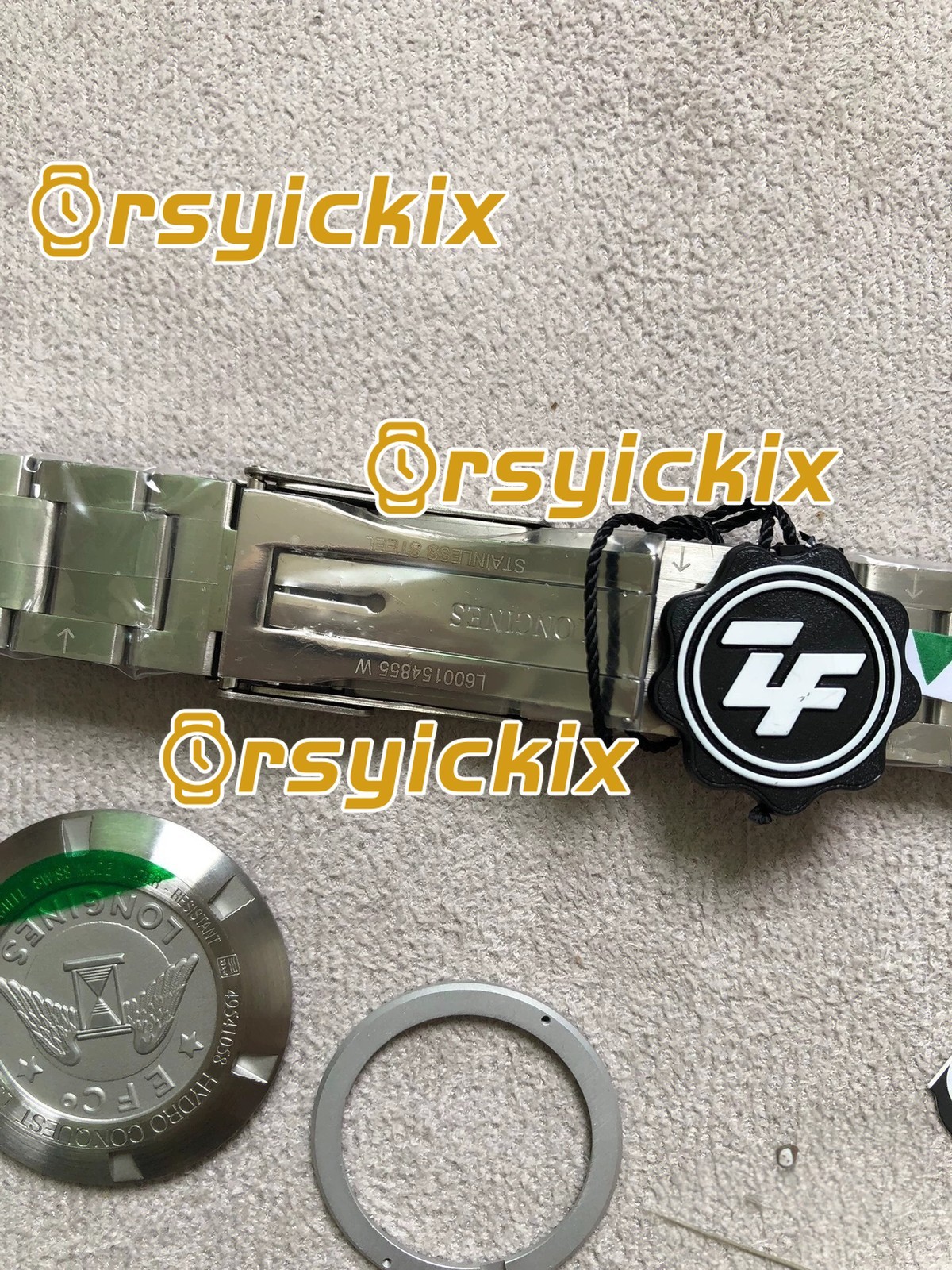 DIY SET for Longines 2824 watch case + dial + hands + Strap sapphire 41mm