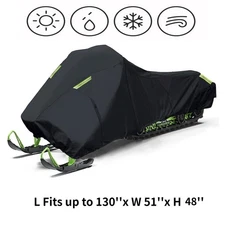 Snowmobile Cover Waterproof for Polaris Ski Doo Yamaha Fit Up To130"L Sled Cover