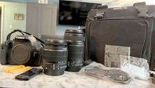 Canon EOS Rebel T3i DSLR Kit w/ 18-55  55-250 Lenses 2 Batteries Bag Tested