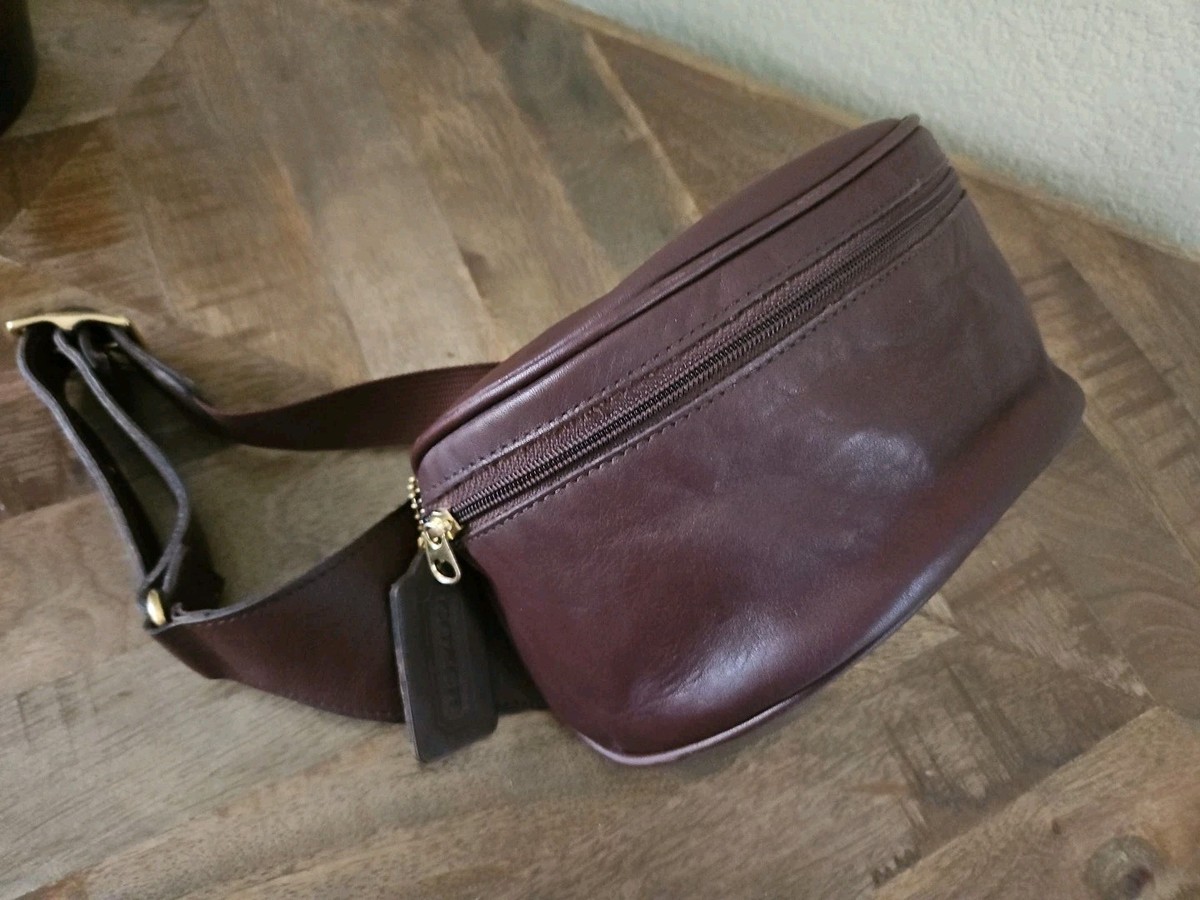 VTG 1995 Coach 0515 Brown Leather Canteen Waist Pouch 24-34