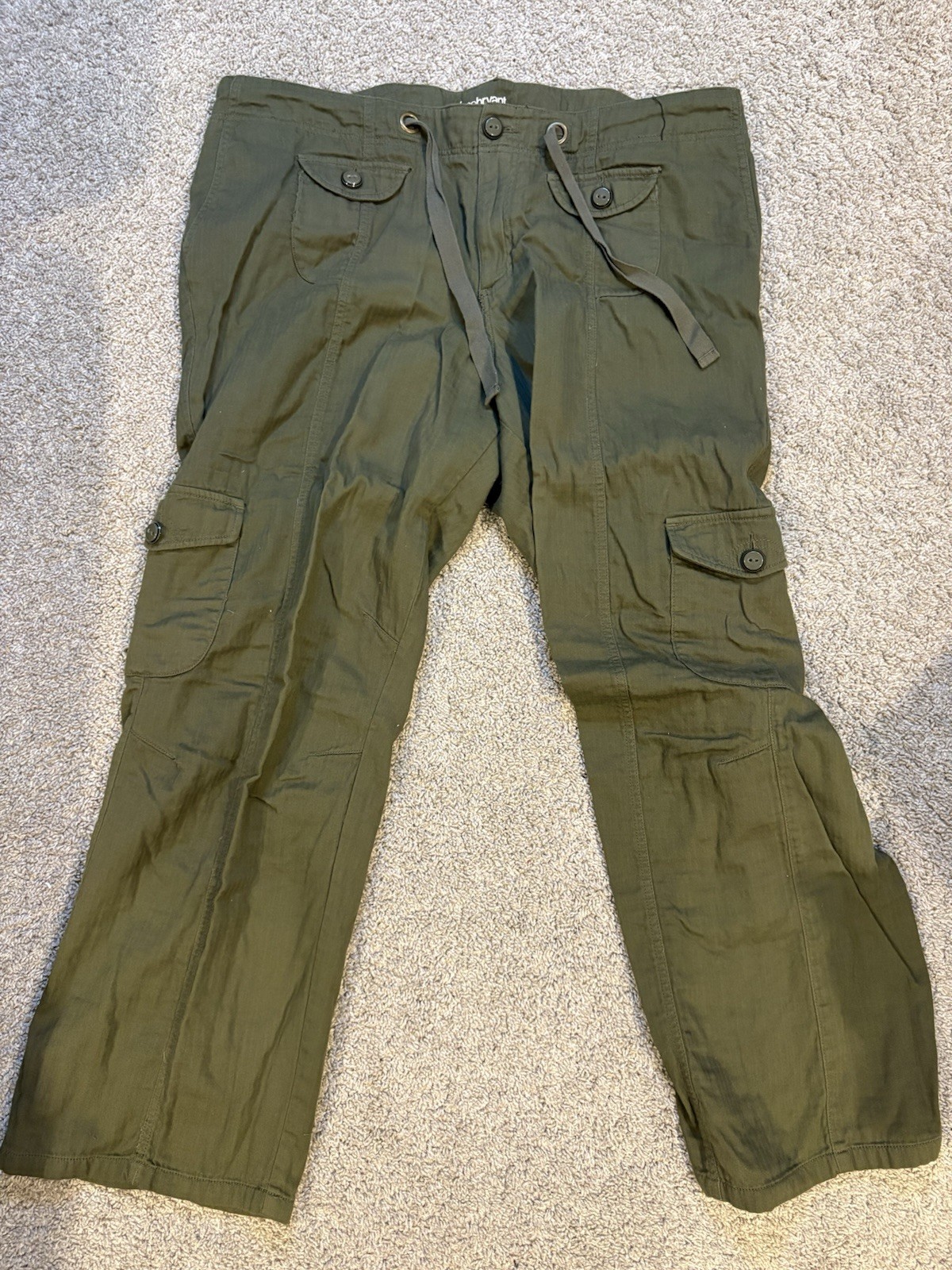 LANE BRYANT Cargo Pants Plus Size Olive Green Drawstring Multi-Pocket Utility