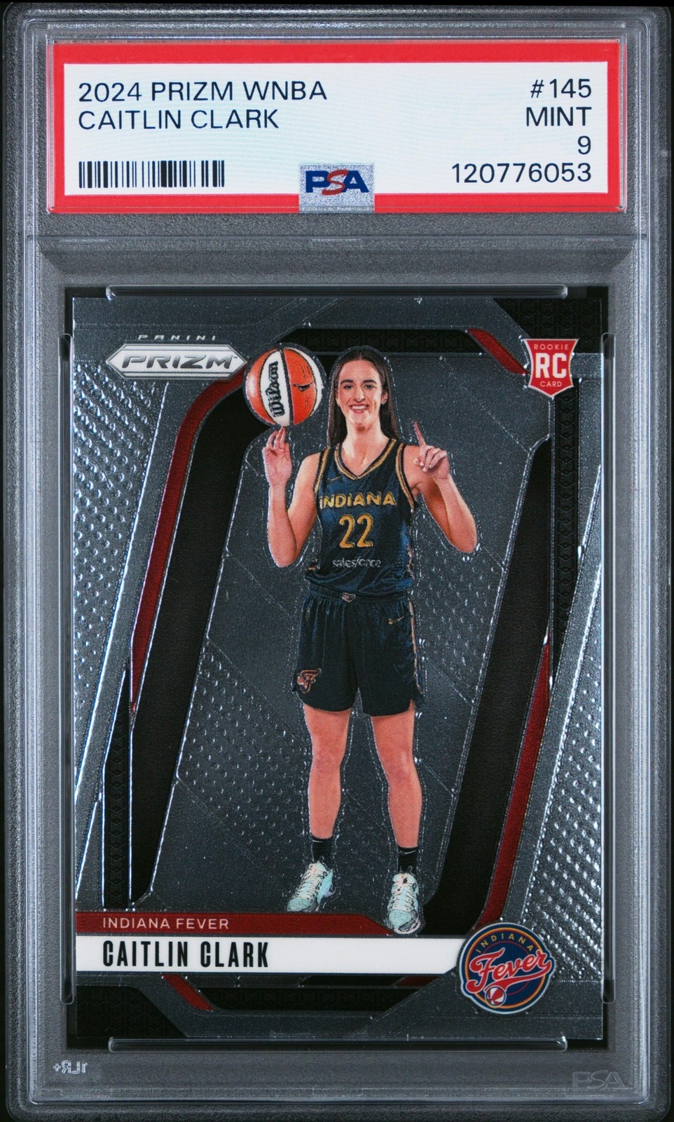 2024 Panini WNBA Prizm Basketball Caitlin Clark #145 RC Rookie PSA 9