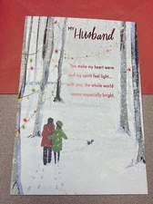 Merry Christmas My Husband WITH TRACKING 5.5” x 8” Hallmark Greeting Card