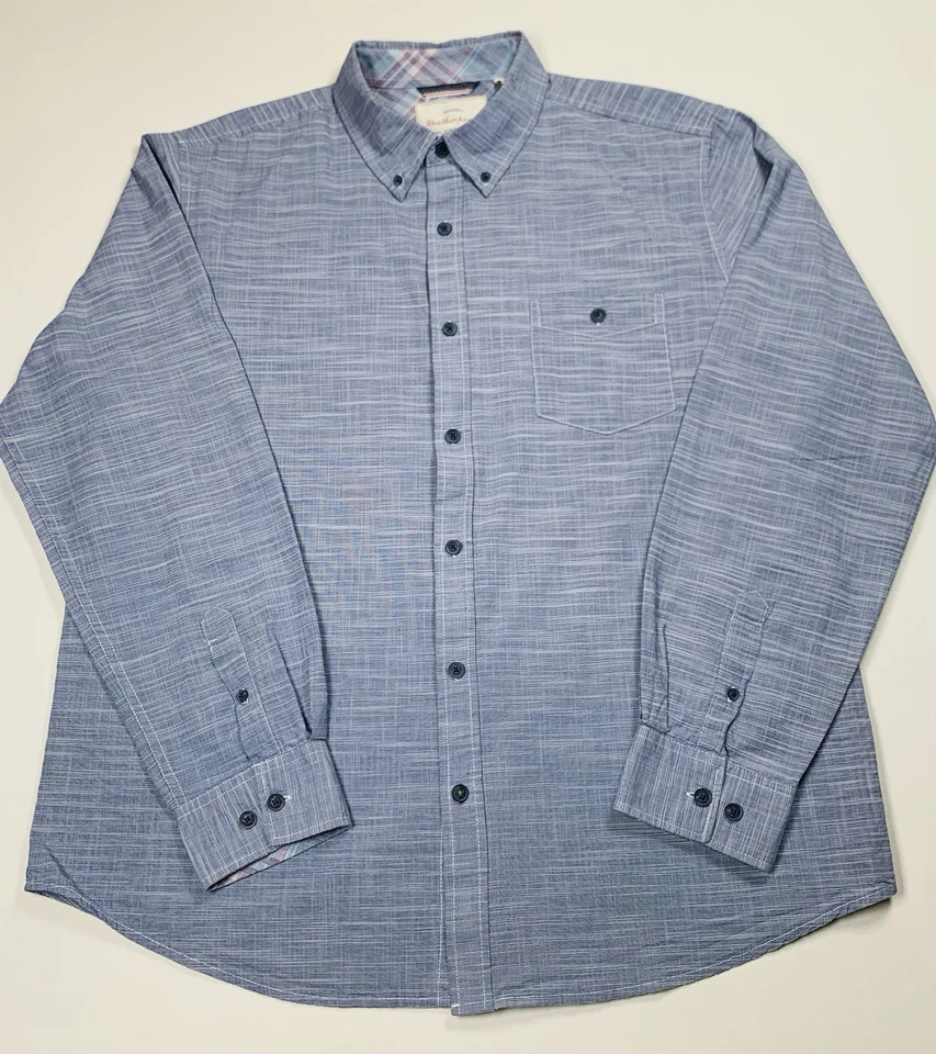 Weatherproof Vintage Long Sleeve Button Down Shirt Men's XL Gray Striped Casual - Image 2 of 4