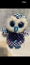 TOPPER the Checkered Owl (6 inch) Boo Toy - TY Flippables Sequin Plush