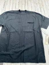 NWT-Fear of God Essentials Tee Stretch Limo Black Color Size Medium Fast Ship